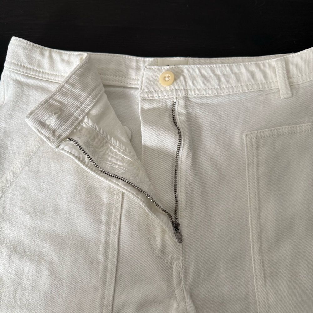 Aritzia Wilfred Free Modern Utility Short Womens Sz 10 White High Rise Denim - Picture 6 of 12